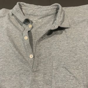 Men's Small Gray cotton Mercantile Polo shirt.